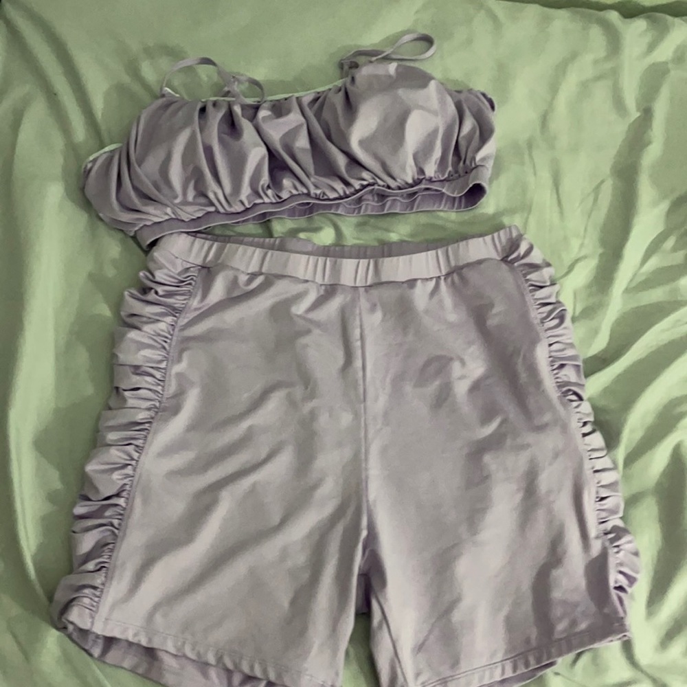 Sports bra & biker short set